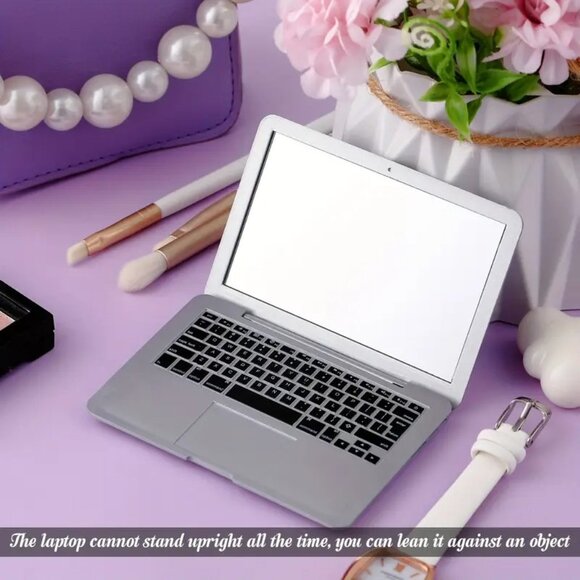 Cute Cosmetic Makeup Mirror Mini Laptop Style Mirror with Keyboard Design - Picture 1 of 10